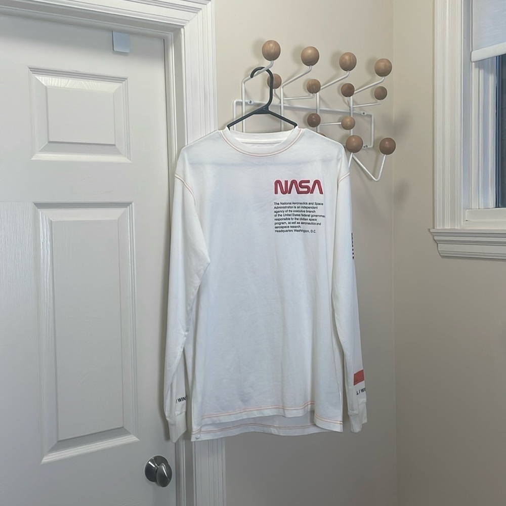 Heron Preston - 1990s Nasa Long Sleeve Shirt - White / Orange - M